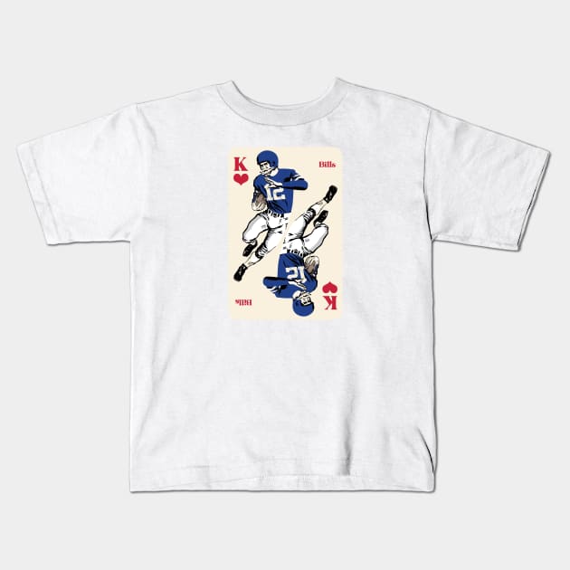 Buffalo Bills King of Hearts Kids T-Shirt by Rad Love